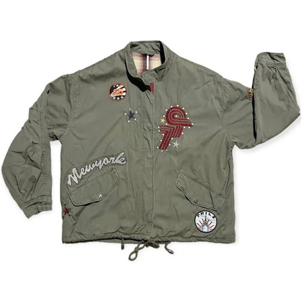 Patched jacket green